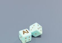 “우리 집에도 들어온 AI 건강관리, 일상에서 건강 챙기는 새로운 방법” Two dice with ai letters and dots
